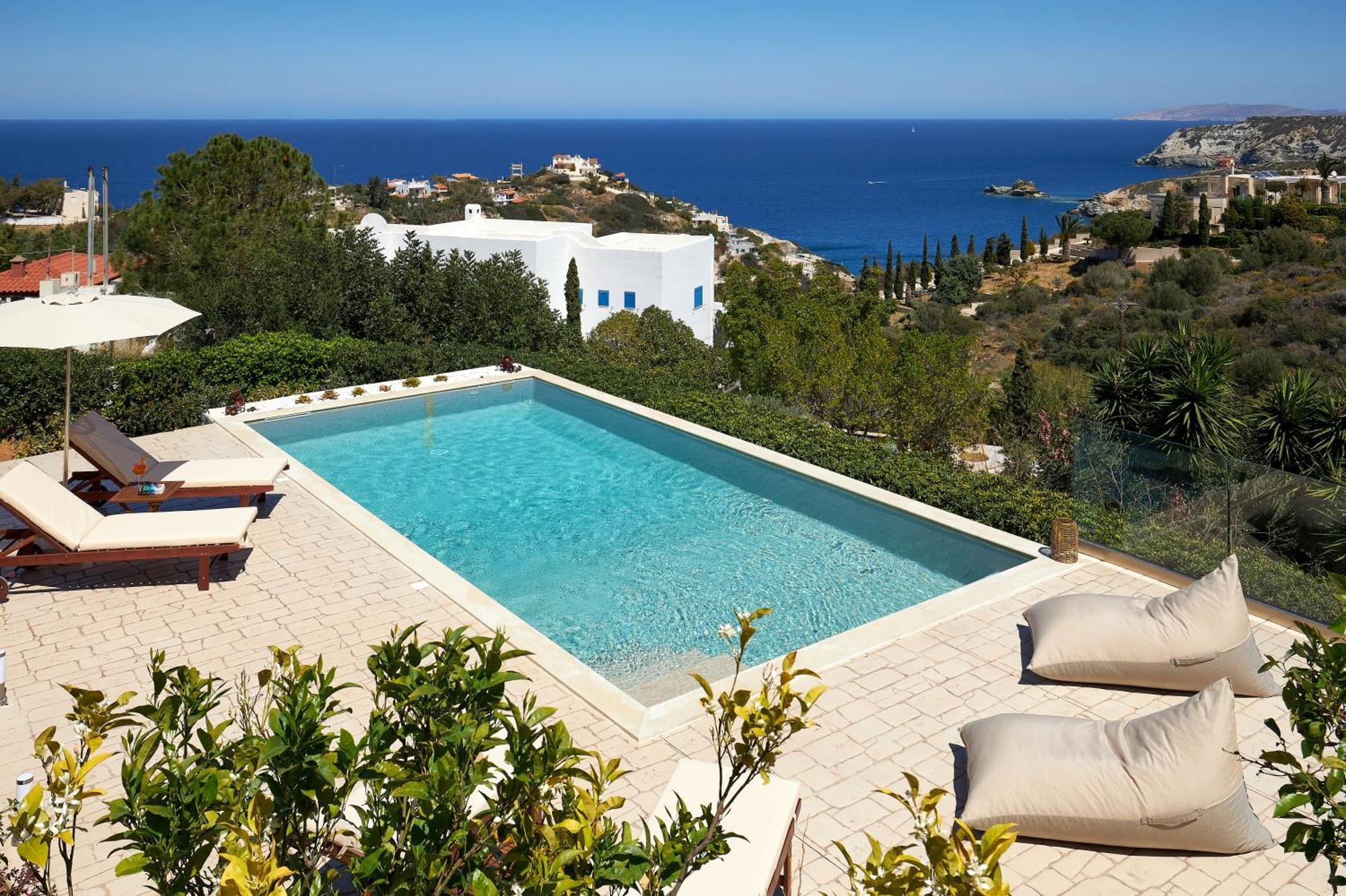 Spacious Villa With Private Eco-Pool And Panoramic Sea View Agia Pelagia Екстериор снимка